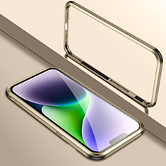 Luxury Aluminum Metal Frame Cover Case LK2 for Apple iPhone 14 Plus Gold