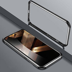 Luxury Aluminum Metal Frame Cover Case LK2 for Apple iPhone 15 Plus Black
