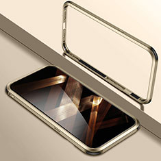 Luxury Aluminum Metal Frame Cover Case LO1 for Apple iPhone 14 Pro Gold
