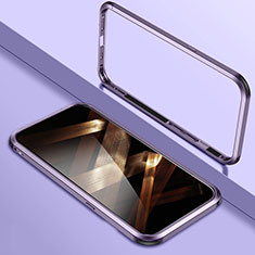 Luxury Aluminum Metal Frame Cover Case LO1 for Apple iPhone 14 Pro Max Purple