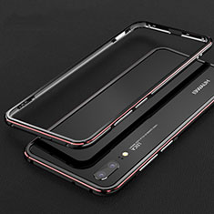 Luxury Aluminum Metal Frame Cover Case M01 for Huawei P20 Red and Black