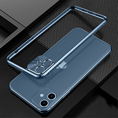 Luxury Aluminum Metal Frame Cover Case N01 for Apple iPhone 12 Blue