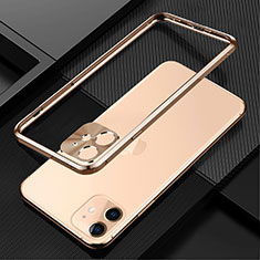 Luxury Aluminum Metal Frame Cover Case N01 for Apple iPhone 12 Gold