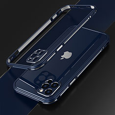 Luxury Aluminum Metal Frame Cover Case N01 for Apple iPhone 12 Pro Max Blue