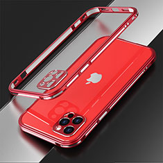 Luxury Aluminum Metal Frame Cover Case N01 for Apple iPhone 12 Pro Max Red