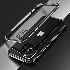 Luxury Aluminum Metal Frame Cover Case N01 for Apple iPhone 12 Pro Max Silver and Black