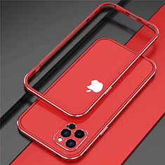 Luxury Aluminum Metal Frame Cover Case N02 for Apple iPhone 12 Pro Max Red