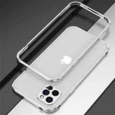Luxury Aluminum Metal Frame Cover Case N02 for Apple iPhone 12 Pro Max Silver