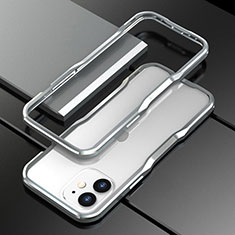Luxury Aluminum Metal Frame Cover Case N02 for Apple iPhone 12 Silver