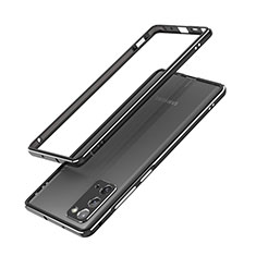 Luxury Aluminum Metal Frame Cover Case N03 for Samsung Galaxy Note 20 5G Silver and Black