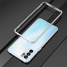 Luxury Aluminum Metal Frame Cover Case S01 for Oppo Reno6 5G Silver