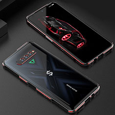 Luxury Aluminum Metal Frame Cover Case S01 for Xiaomi Black Shark 4S 5G Red and Black