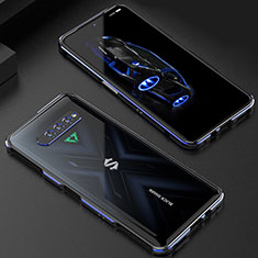 Luxury Aluminum Metal Frame Cover Case S01 for Xiaomi Black Shark 5 RS 5G Blue and Black