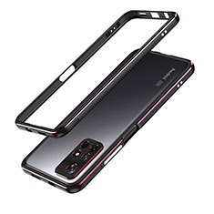 Luxury Aluminum Metal Frame Cover Case S01 for Xiaomi Poco M4 Pro 5G Red and Black