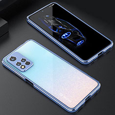 Luxury Aluminum Metal Frame Cover Case S01 for Xiaomi Redmi Note 11 Pro+ Plus 5G Silver and Blue