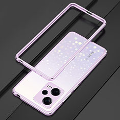 Luxury Aluminum Metal Frame Cover Case S01 for Xiaomi Redmi Note 12 5G Clove Purple