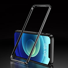Luxury Aluminum Metal Frame Cover Case T01 for Apple iPhone 12 Black