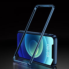 Luxury Aluminum Metal Frame Cover Case T01 for Apple iPhone 12 Mini Blue
