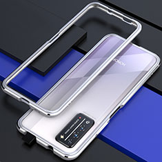 Luxury Aluminum Metal Frame Cover Case T01 for Huawei Honor X10 5G Silver