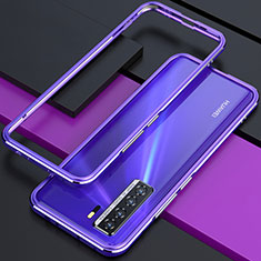 Luxury Aluminum Metal Frame Cover Case T01 for Huawei Nova 7 SE 5G Purple