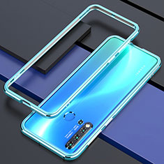 Luxury Aluminum Metal Frame Cover Case T01 for Huawei P20 Lite (2019) Cyan