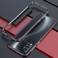 Luxury Aluminum Metal Frame Cover Case T01 for Huawei P20 Lite (2019) Red and Black