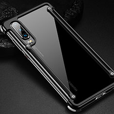 Luxury Aluminum Metal Frame Cover Case T01 for Huawei P30 Black