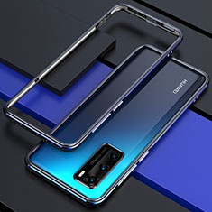 Luxury Aluminum Metal Frame Cover Case T01 for Huawei P40 Blue