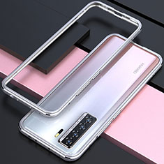 Luxury Aluminum Metal Frame Cover Case T01 for Huawei P40 Lite 5G Silver