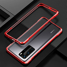 Luxury Aluminum Metal Frame Cover Case T01 for Huawei P40 Pro Red
