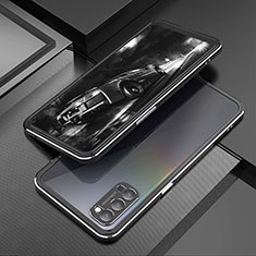Luxury Aluminum Metal Frame Cover Case T01 for Oppo Reno4 5G Black