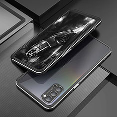 Luxury Aluminum Metal Frame Cover Case T01 for Oppo Reno4 Pro 5G Black