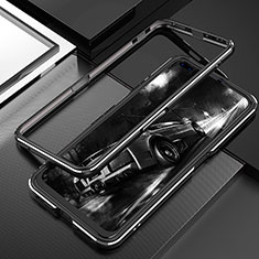 Luxury Aluminum Metal Frame Cover Case T01 for Realme X50 Pro 5G Silver and Black