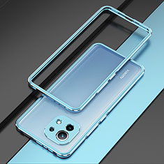 Luxury Aluminum Metal Frame Cover Case T01 for Xiaomi Mi 11 Lite 4G Blue