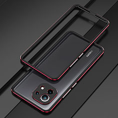 Luxury Aluminum Metal Frame Cover Case T01 for Xiaomi Mi 11 Lite 5G Red