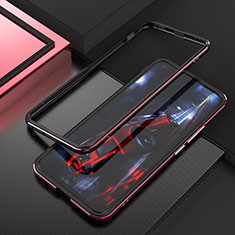 Luxury Aluminum Metal Frame Cover Case T02 for Huawei P40 Lite 5G Red and Black