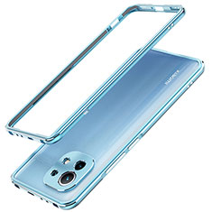 Luxury Aluminum Metal Frame Cover Case T02 for Xiaomi Mi 11 Lite 5G Blue