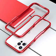 Luxury Aluminum Metal Frame Cover Case T03 for Apple iPhone 12 Pro Red