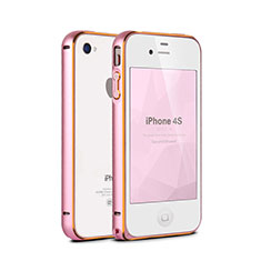 Luxury Aluminum Metal Frame Cover for Apple iPhone 4S Pink