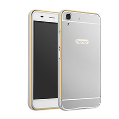 Luxury Aluminum Metal Frame Cover for Huawei Y6 Silver