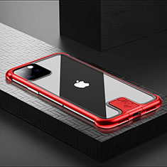 Luxury Aluminum Metal Frame Mirror Cover Case 360 Degrees for Apple iPhone 11 Pro Max Red