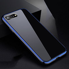 Luxury Aluminum Metal Frame Mirror Cover Case 360 Degrees for Apple iPhone 7 Plus Blue