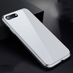 Luxury Aluminum Metal Frame Mirror Cover Case 360 Degrees for Apple iPhone 7 Plus White