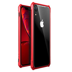 Luxury Aluminum Metal Frame Mirror Cover Case 360 Degrees for Apple iPhone XR Red