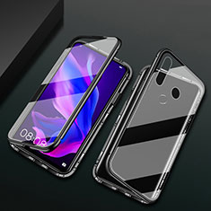 Luxury Aluminum Metal Frame Mirror Cover Case 360 Degrees for Huawei Enjoy 10 Plus Black