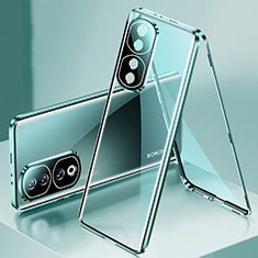 Luxury Aluminum Metal Frame Mirror Cover Case 360 Degrees for Huawei Honor 90 Pro 5G Green
