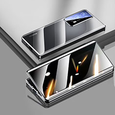Luxury Aluminum Metal Frame Mirror Cover Case 360 Degrees for Huawei Honor Magic V2 5G Black