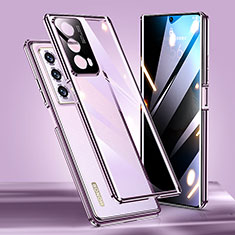 Luxury Aluminum Metal Frame Mirror Cover Case 360 Degrees for Huawei Honor Magic Vs2 5G Purple