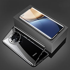 Luxury Aluminum Metal Frame Mirror Cover Case 360 Degrees for Huawei Honor Magic3 5G Black