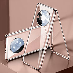Luxury Aluminum Metal Frame Mirror Cover Case 360 Degrees for Huawei Honor Magic3 Pro 5G Gold